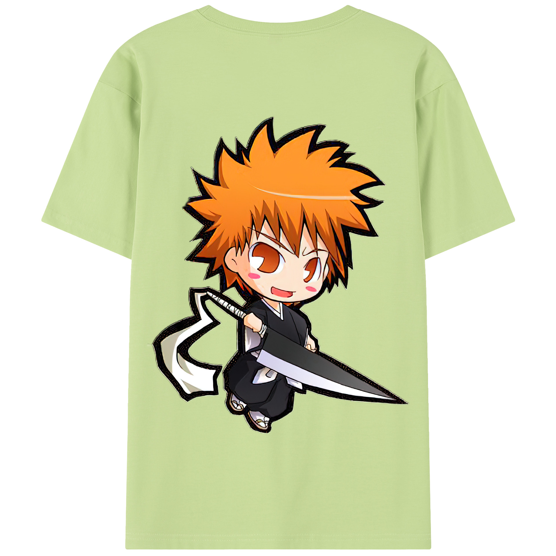 （画像用） ブリーチ 黒崎一護（くろさき いちご）BLEACH Kurosaki Ichigo 綿100％半袖Tシャツ（背面プリント）